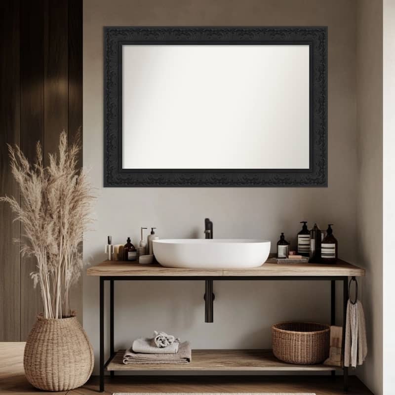 Luxe Non-Beveled Framed Bathroom Vanity Wall Mirror