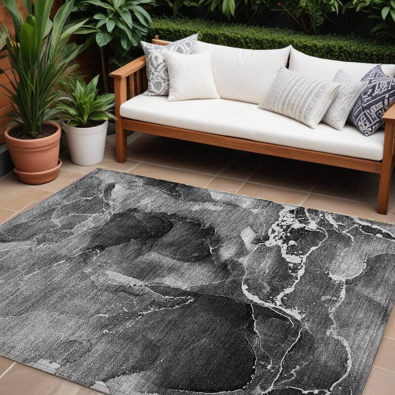 Baro Unique Abstract Weather Resistant Sleek Contemporary Outdoor Rug - 8' X 10' - Multi