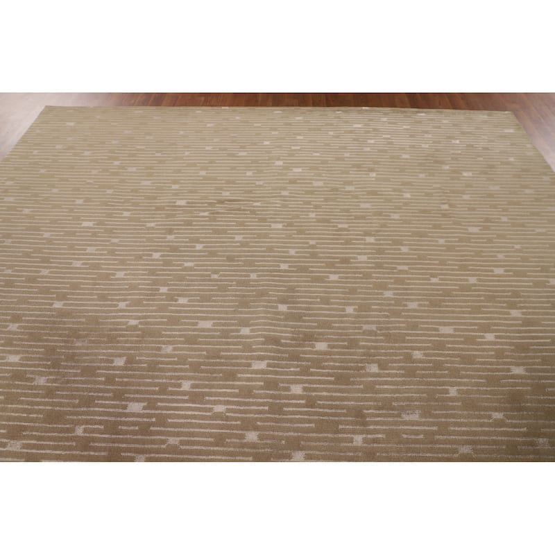 Nepalese Modern Area Rug Hand-Knotted Wool Carpet - 9'3" x 11'10"