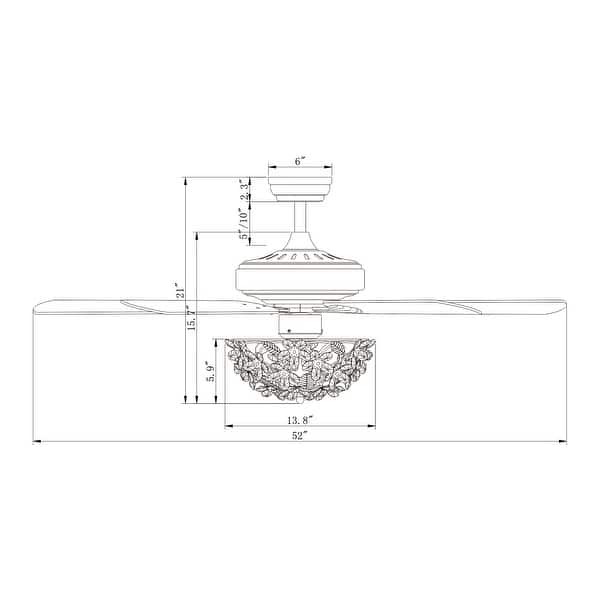 Warehouse of Tiffany Praer Washed White 5-blade Lighted Ceiling Fan with Crystal Daisy Bouquet Shade