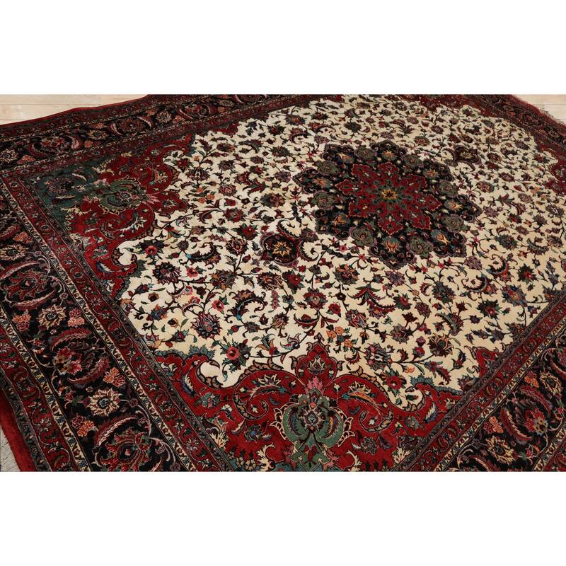 8'7''x12'4'' Hand Knotted Wool Ivory Bidjar 350 KPSI Plush Pile Rug - 8' 7'' x 12' 4''