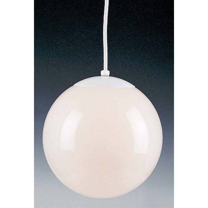 Volume Lighting 1 Light Foyer 8" Height Pendant with Opal Glass Shade - White