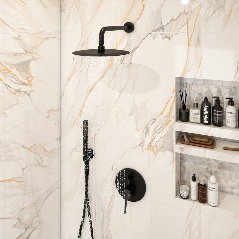2-Spray 10-in Wall Mounted Fixed and Handheld Shower Head Set