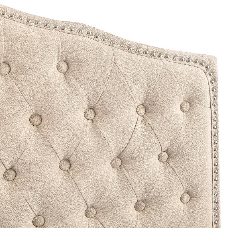 Adeco 64-Inch Upholstered Headboard with Adjustable Legs