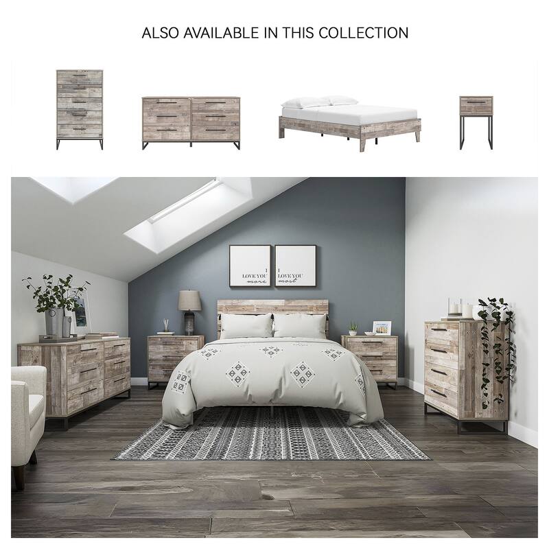 Signature Design by Ashley Neilsville Weathered Woodgrain Platform Bed