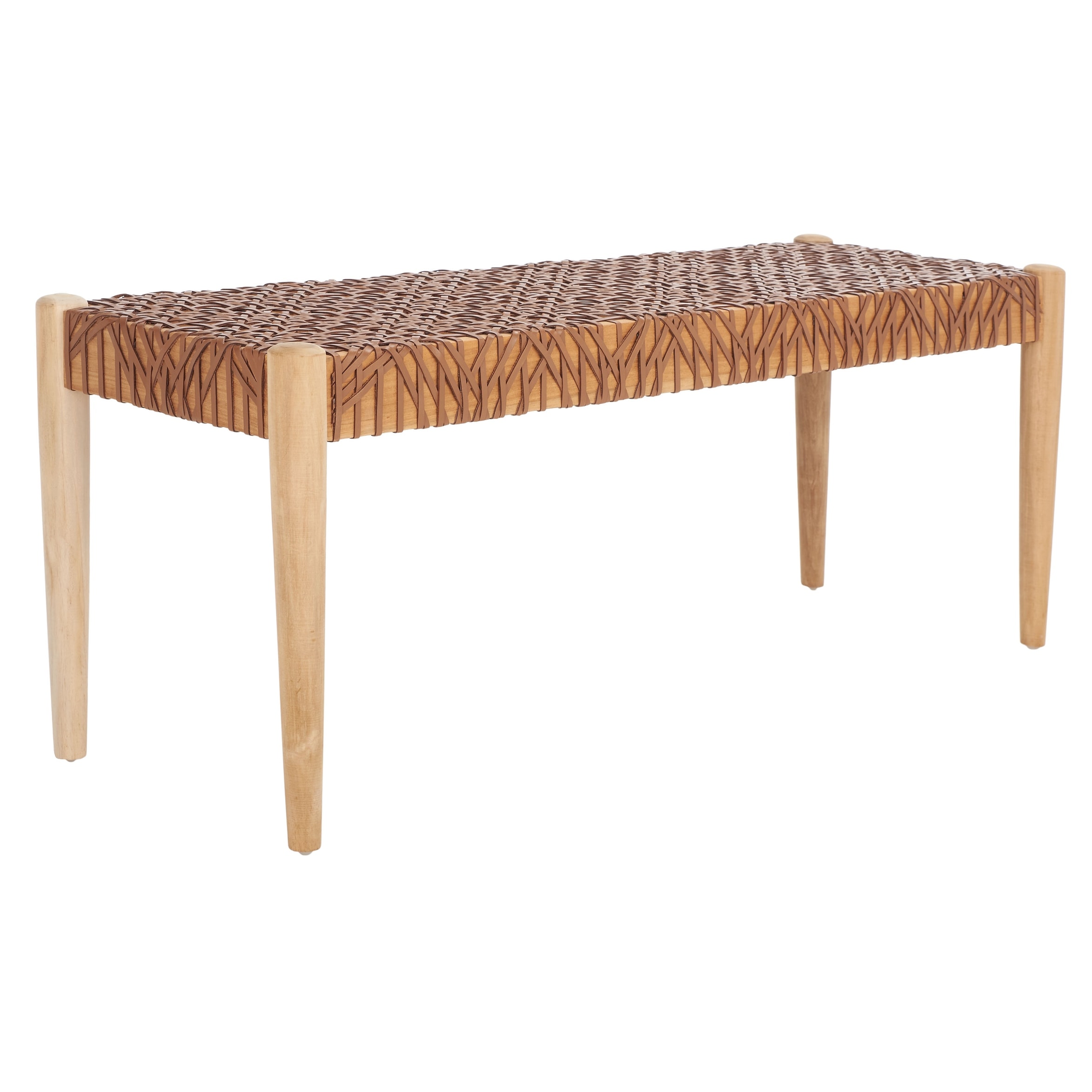SAFAVIEH Bandelier Wood and Leather Bench. 47