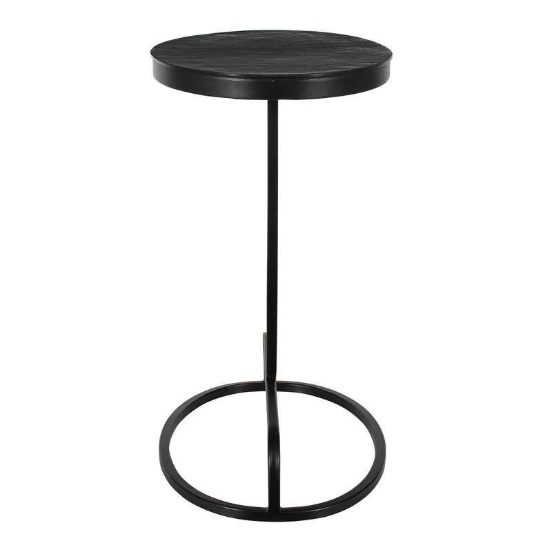 Strick & Bolton Aged Black Aluminum Oval Accent Table
