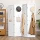 preview thumbnail 1 of 22, 4 Panel Pegboard Display Room Divider 5.6 FT Wooden Foldable Privacy Screen, Wood Room Divider 4 Panels - White