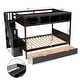 preview thumbnail 20 of 40, Twin over Full Bunk Bed with Shelfs, Storage Staircase and 2 Drawers