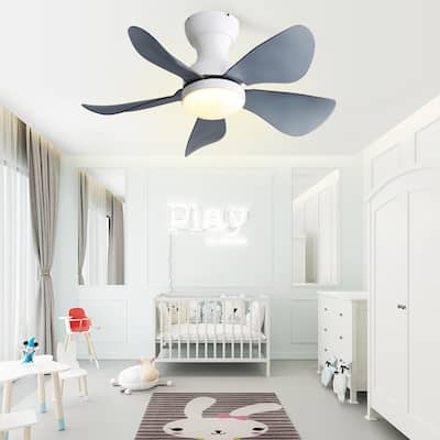 29" Flush Mount Ceiling Fan with Light and Remote Control for Small Room,Patio,Kitchen,Bedroom - 29 inch