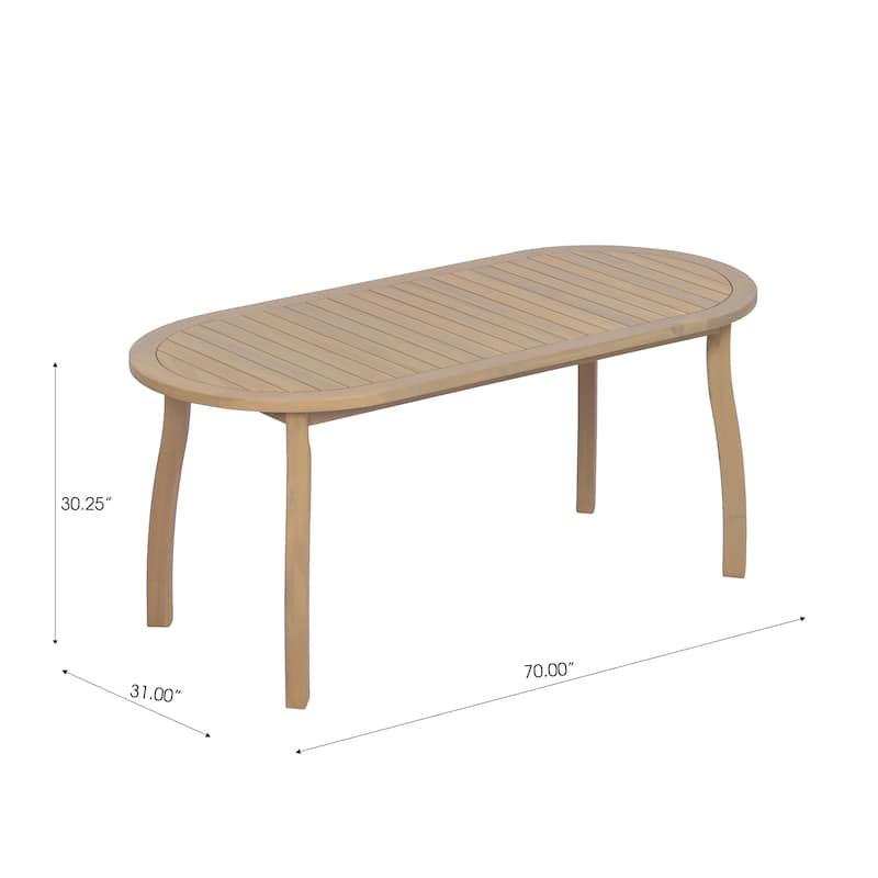 Christopher Knight Home - Cascade 70" Outdoor Acacia Wood Oval Dining Table, for 4-6 Person Seating