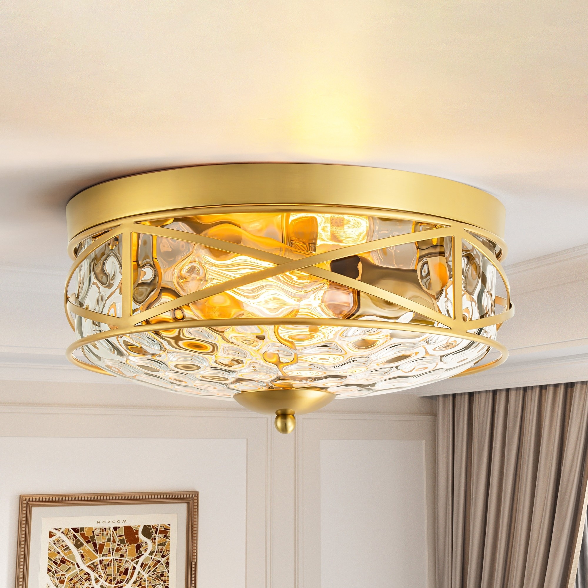 Rennnsan 2-Light Mid-Century Modern Vintage Round Dome Water