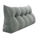 preview thumbnail 37 of 182, WOWMAX Large Reading Wedge Headboard Pillow for Bed Rest Back Support Full - Polyester Grey