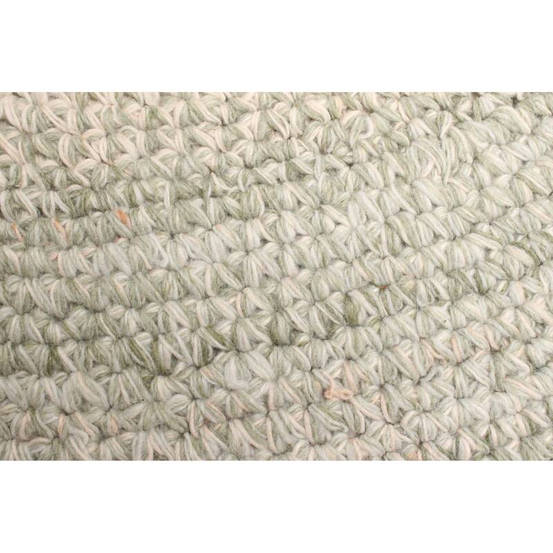 ECARPETGALLERY Braid weave Sienna Beige Wool Rug - 3'11 x 3'11