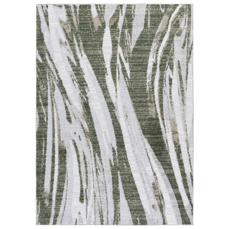 SAFAVIEH Wave Ilionora Modern Rug - Green/Ivory - 5'3" x 7'6"