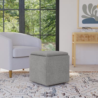 HomePop Storage Ottoman with Tray Top