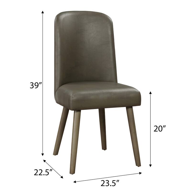 Grey and Grey Oak Upholstered Back Side Chairs (Set of 2)