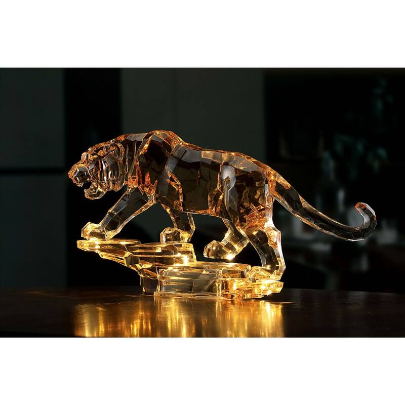 LED Lighted Tiger Figurine Decorations - 11.5" - Set of 2