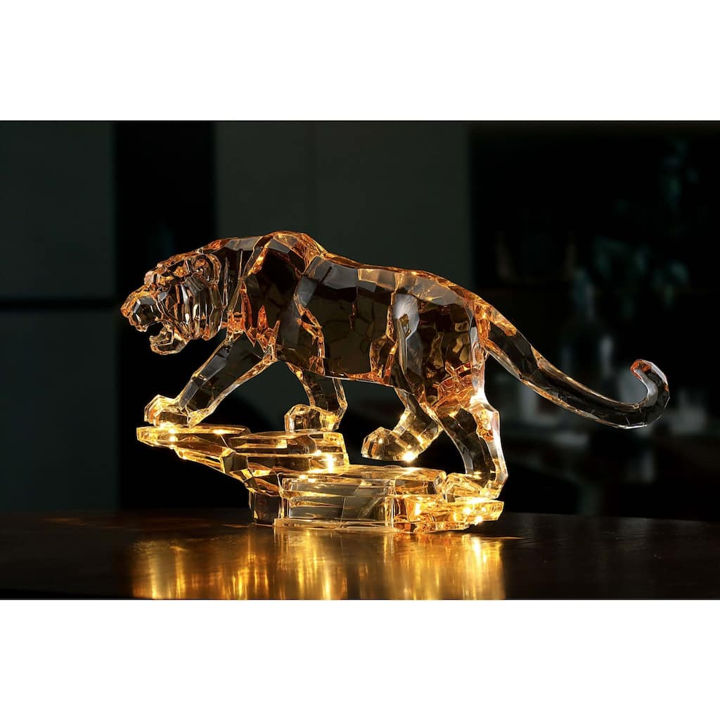 LED Lighted Tiger Figurine Decorations - 11.5" - Set of 2