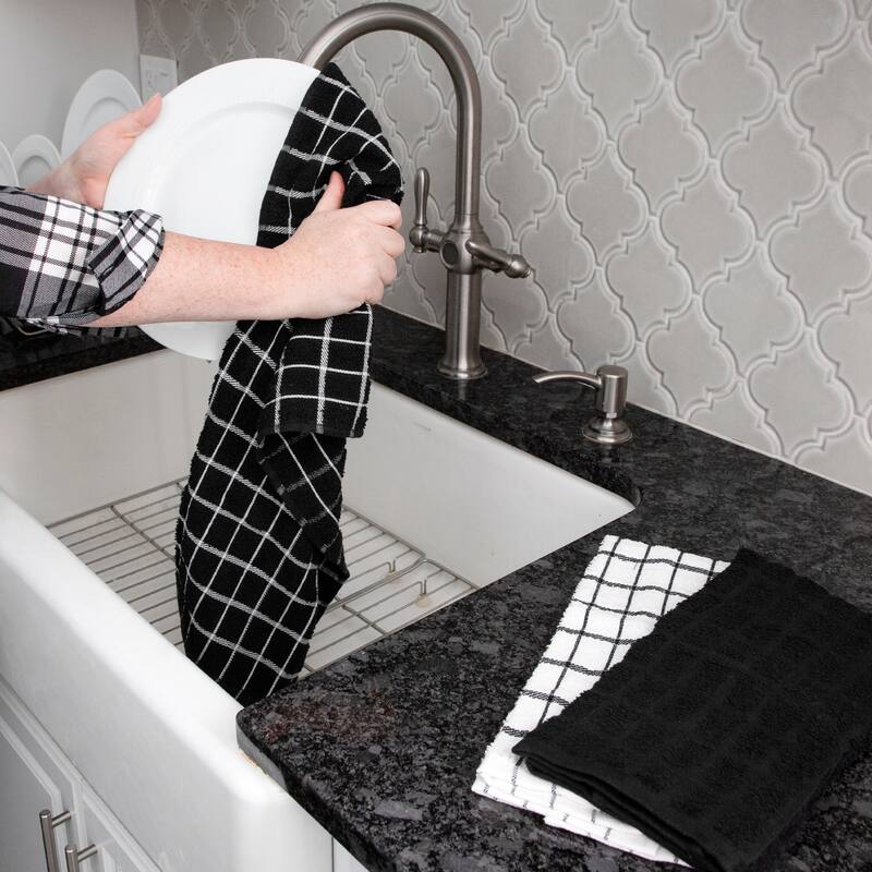 Ritz 3-Pack Terry Check Kitchen Towel and 6-Pack Terry Check Dish Cloth Set