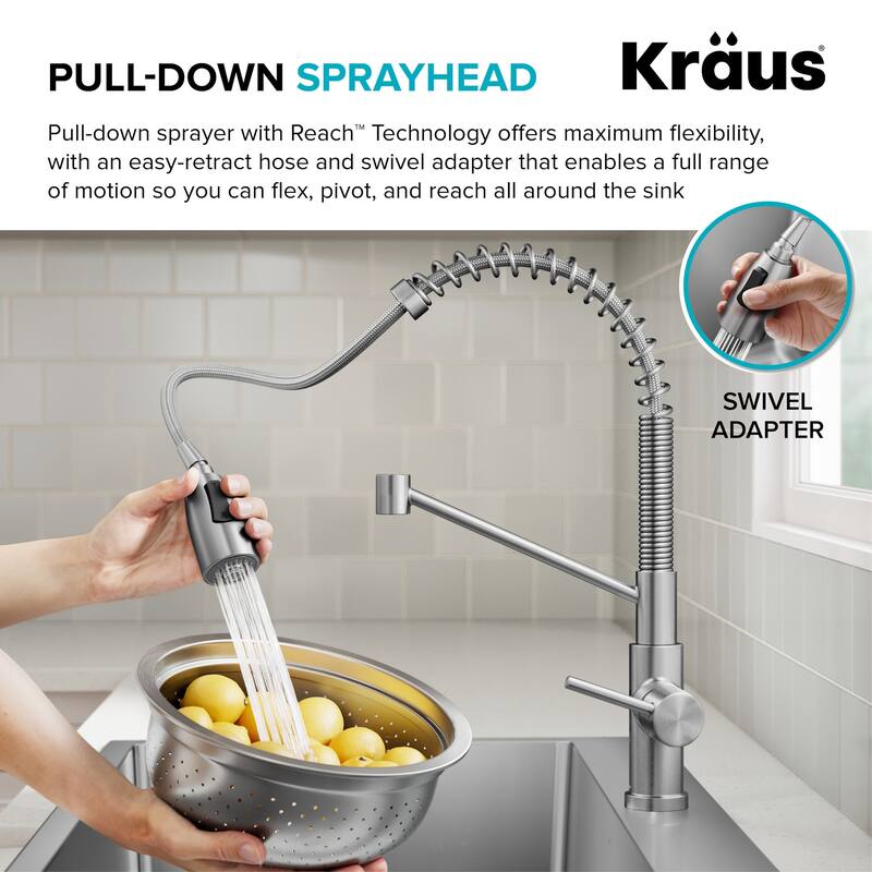 Kraus KPF-1617 Coda 1.8 GPM Single Hole Pre-Rinse Kitchen Faucet