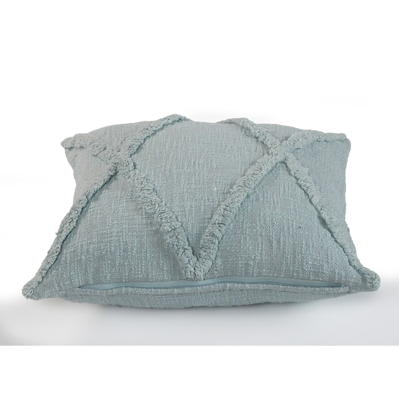 Solid Decorative Diamond Tufted Cotton Throw Pillow
