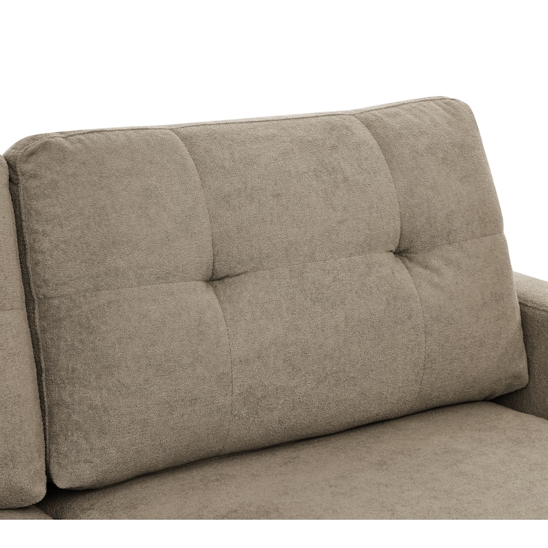 67.7" Mid-Century Tufted Loveseat with Wood Legs - 29.5" D x 67.7" W x 34.6" H