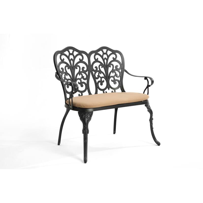 Cast aluminium bench with cushion for Living Room