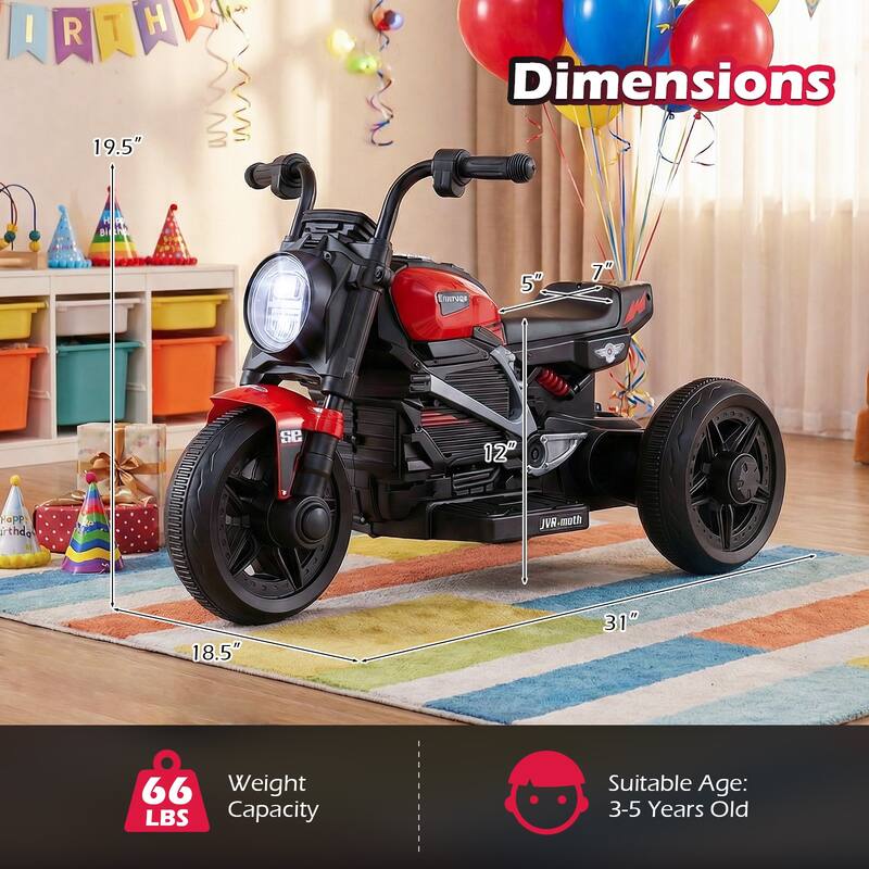 Gymax 6V Kids Motorcycle w/Song Story LED Headlights Accelerator