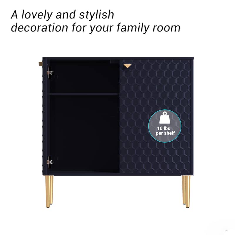 2 Door Blue Locker Accent Cabinet