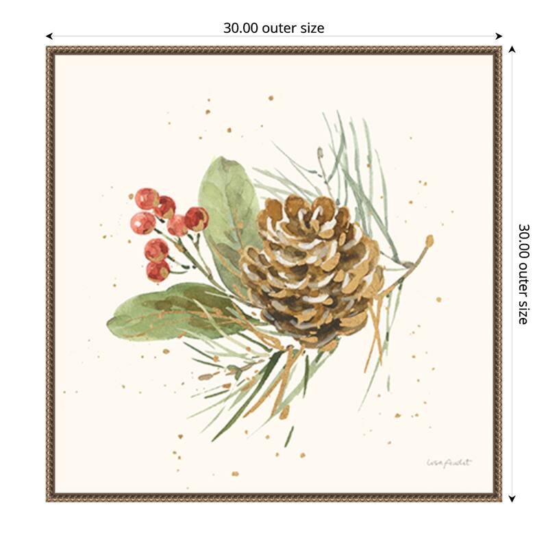 Winter Blooms VI by Lisa Audit Framed Canvas Wall Art Print - 30 x 30 in