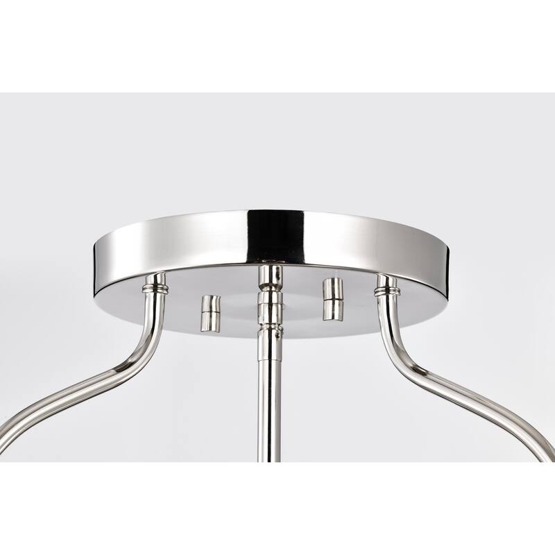 Amado 3 Light Semi Flush Mount - Polished Nickel Finish - Clear Glass - Polished Nickel