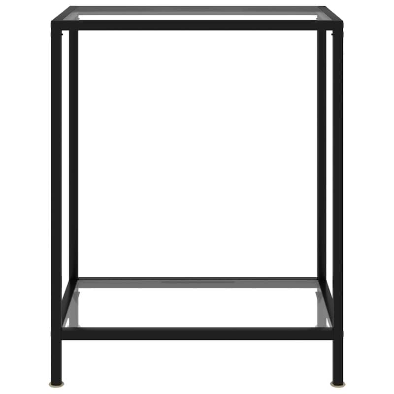 vidaXL Console Table Transparent 23.6"x13.8"x29.5" Tempered Glass - 23.6" x 13.8" x 29.5"