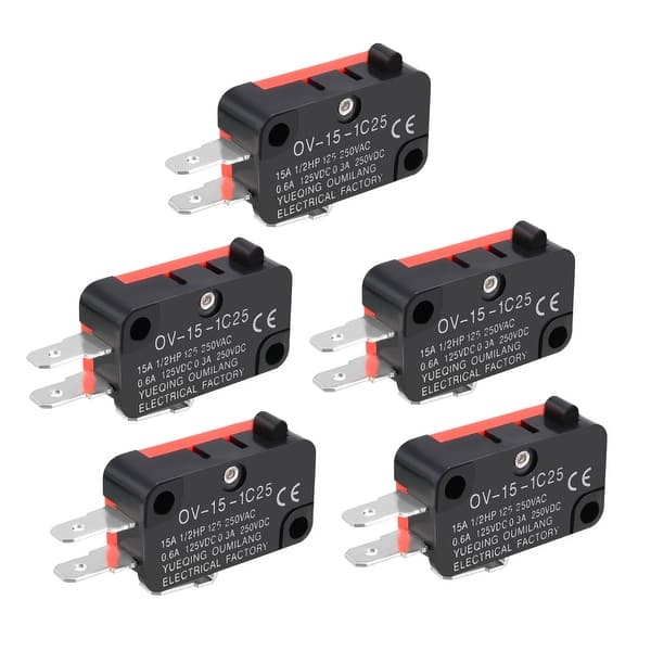 10Pcs OV-15-1C25 15A 125//250V AC 3 borne bouton pression Micro interrupteur