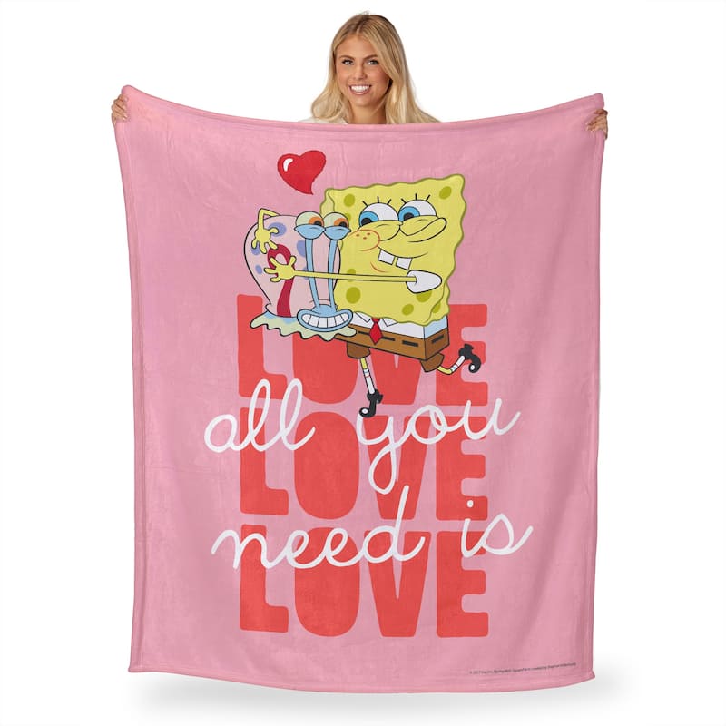Nickelodeon Spongebob Need Love Silk Touch Throw Blanket