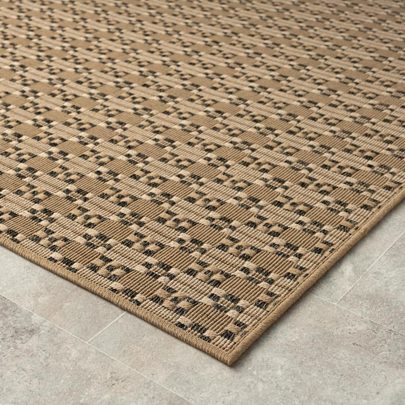 Abani Rugs Patio PAT100A Outdoor Cream Beige Seamless Area Rug