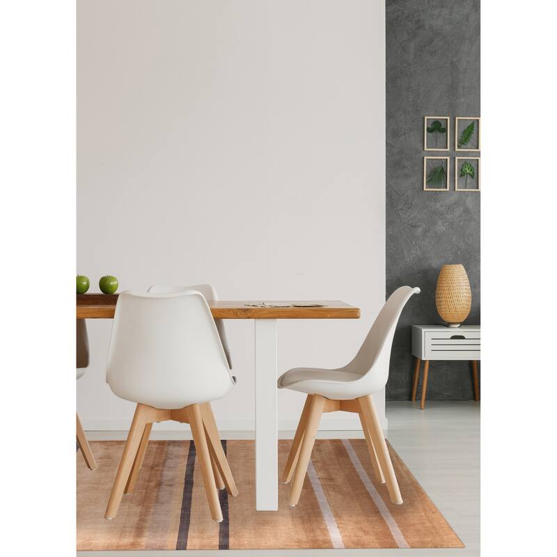 ECARPETGALLERY Hand Loomed Loreto Light Brown Viscose Rug - 5'4 x 7'4