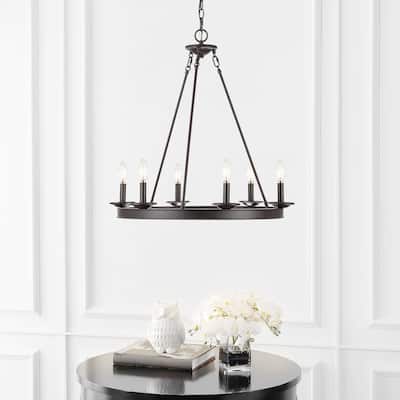 SAFAVIEH Sybil 6-light Chandelier - 26.25" x 26.25" x 30.5-102.5"