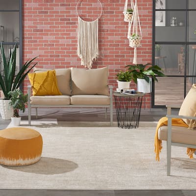 Nourison Essentials Solid Contemporary Indoor/Outdoor Area Rug