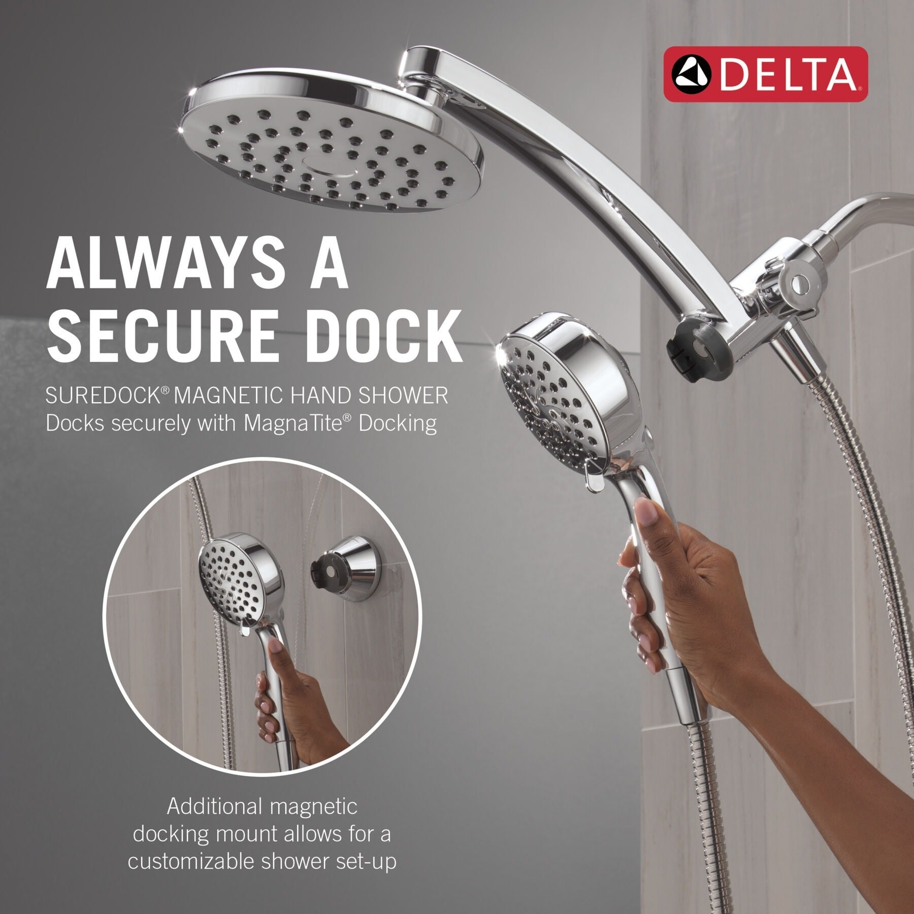 Delta 75649 PivotPro 1.75 GPM 3-in-1 Shower Head and 6 Setting