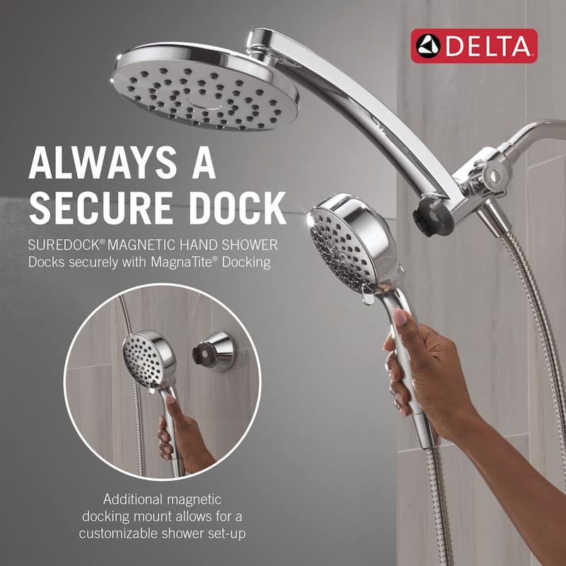 Delta 75649 PivotPro 1.75 GPM 3-in-1 Shower Head and 6 Setting Hand