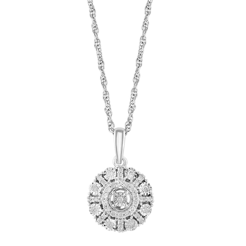 EFFY 925 Silver Diamond Pendant Necklace