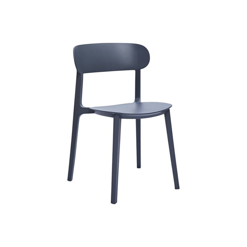 HomeRoots Set of Four Gray Heavy Duty Plastic Dining Side Chairs - 20.46 in. x 30.50 in. x 18.89 in.