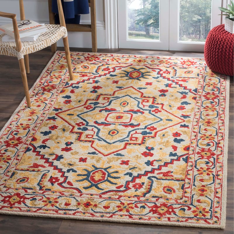 SAFAVIEH Handmade Aspen Haydee Boho Wool Rug - 3' x 5' - Ivory/Multi