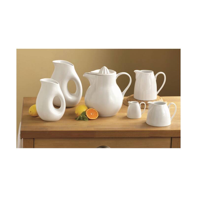 Whiteware Porcelain Oval Pitcher Large, 72 oz
