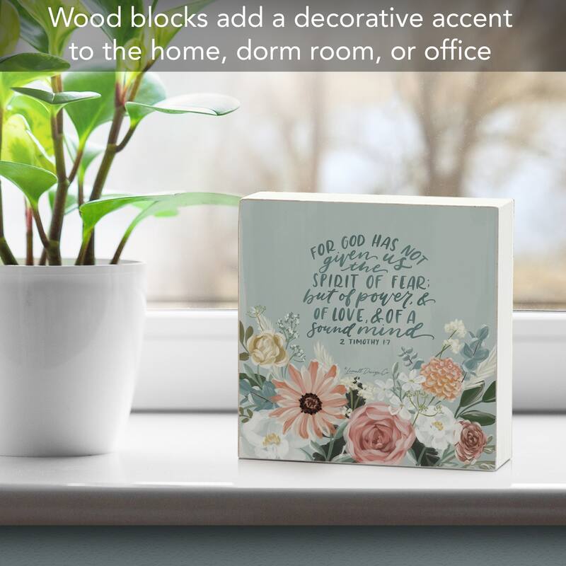 Spirit Artistic Freestanding Solid Wood Block Sign Made in the USA 3.75” Square Decorative Accent for Home or Office - Multi