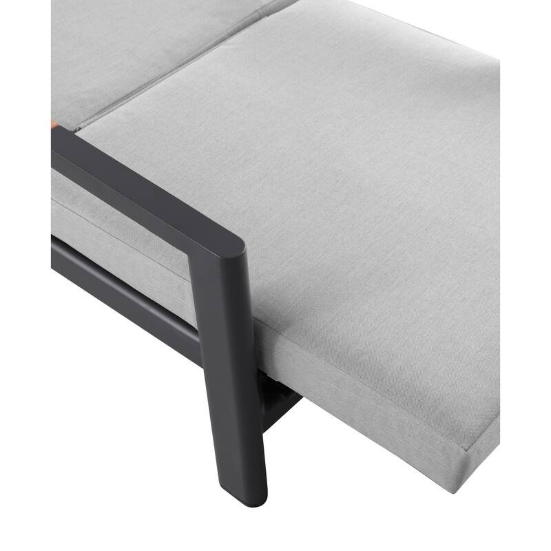 Arlo Teak & Wicker Aluminum Dual-Use Outdoor Chaise Lounge (Set of 2)