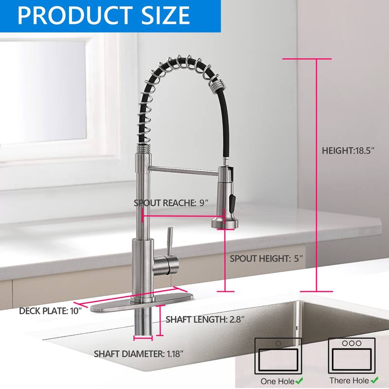 Pull Down Kitchen Faucet with Soap Dispenser in Stainless Steel