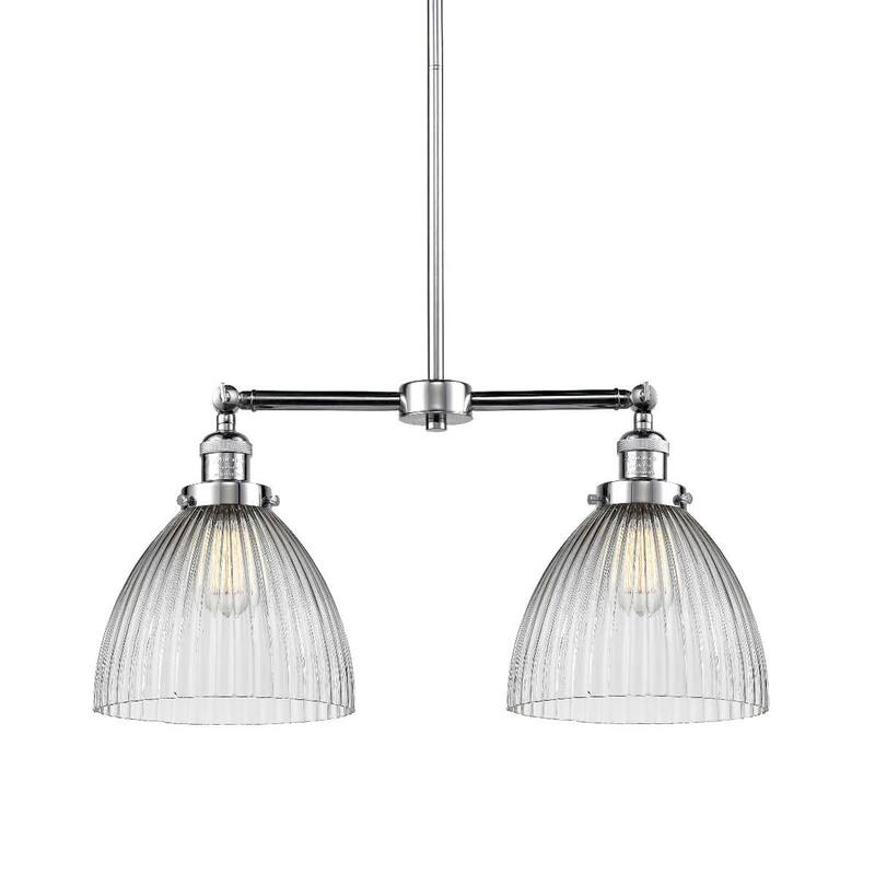 Innovations Lighting Seneca Falls 2 Light 21" Wide Linear Chandelier - Polished Chrome / Clear Halophane