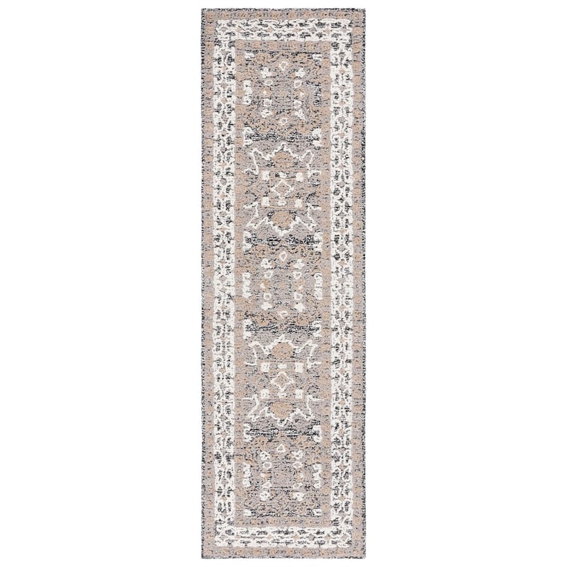 SAFAVIEH Handmade Antiquity Vernell Traditional Oriental Wool Rug - 2'3" x 8' Runner - Ivory/Brown